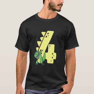 Camiseta Niños Dinosaurios Cumpleaños 4 Años Rex 4º Bd