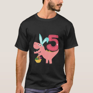 Camiseta Niños Dinosaurios De 5 Años Cumpleaños 5.º Rex Fel
