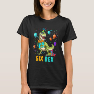 Camiseta Niños Dinosaurios de 6 años cumpleaños Rex Dino Sa