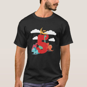 Camiseta Niños Dinosaurios Dino 5 Cumpleaños Soy 5 Niños 5