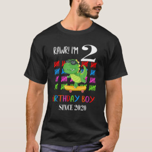 Camiseta Niños Dinosaurios Rawr Tengo 2 años desde 2020 2º