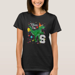 Camiseta Niños Dinosaurios Sexto cumpleaños Bo de seis años