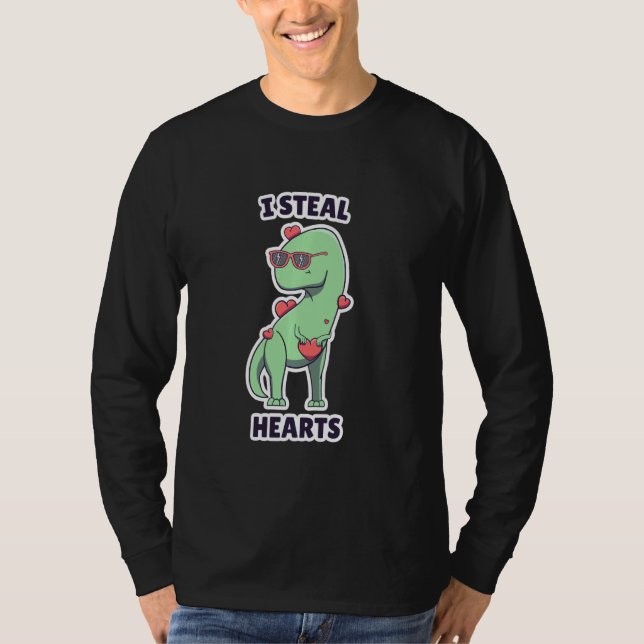 Camiseta Niños Dinosaurios T Rex Día de San Valentín Niños  (Anverso)