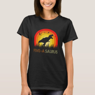 Camiseta Niños Dinosaurios Trex Tengo 5 Años A Saurus 5