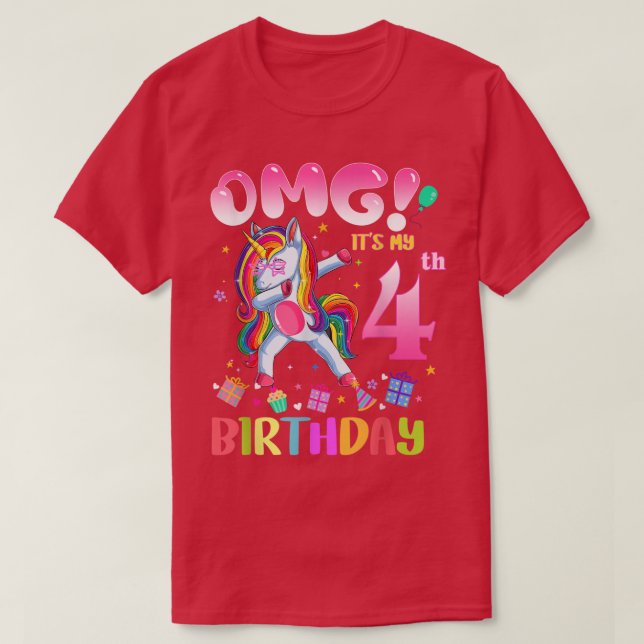 Camiseta Niños Dios mío son mis cuarto Chicas de cumpleaños (Diseño del anverso)
