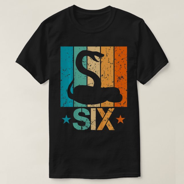 Camiseta Niños divertidos 6 cumpleaños de serpiente 6 años  (Diseño del anverso)