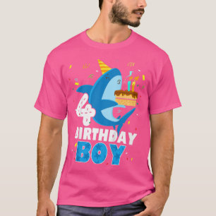 Camiseta Niños divertidos de 4 años de edad Océano tiburón 