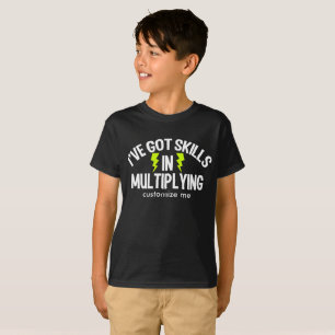 Camiseta Niños divertidos de multiplicación matemática