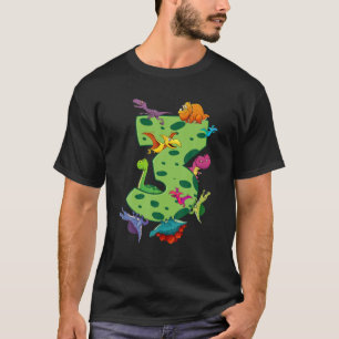 Camiseta Niños divertidos Dinosaurios Tercer Cumpleaños Fie