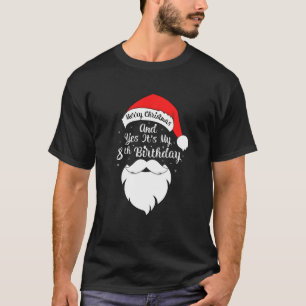Camiseta Niños divertidos Feliz Navidad y Sí, es mi octavo 