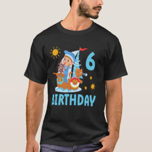 Camiseta Niños Divertidos Fiesta de Cumpleaños 6to Barco de