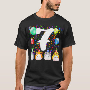 Camiseta Niños divertidos Hamster Guinea Cerdo 7 cumpleaños