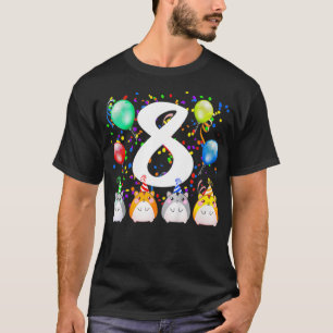 Camiseta Niños divertidos Hamster Guinea Cerdo 8 cumpleaños