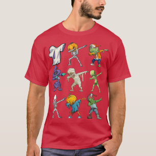 Camiseta Niños divertidos niños Halloween Dabbing con Skele
