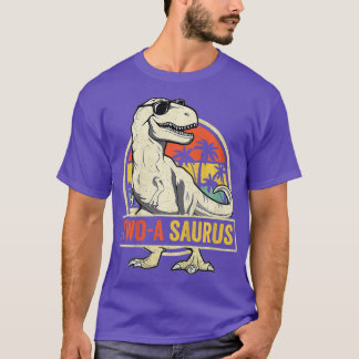 Camiseta Niños dos a Saurus cumpleaños T Rex 2 años Dino 2