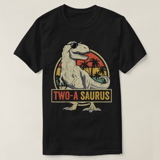 Camiseta Niños dos a Saurus cumpleaños T Rex 2 años Dino 2 (Diseño del anverso)