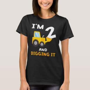 Camiseta Niños Dos Dos Años Dos Camión de Construcción de C
