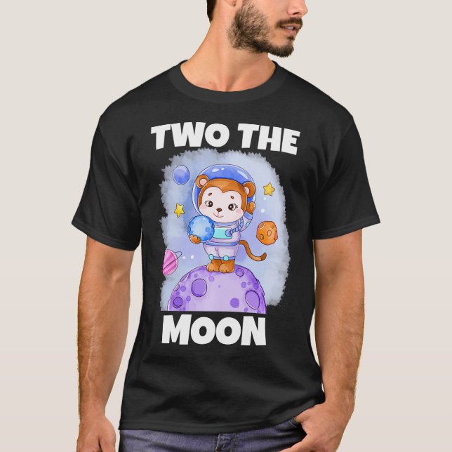 Camiseta Niños Dos El Tee de Segundo Cumpleaños de la Luna  (Anverso)