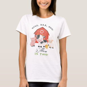 Camiseta Niños "Dos" Padres Granja Segundo Cumpleaños