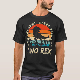 Camiseta Niños Dos Regalos De Cumpleaños Segundo Dinosaurio
