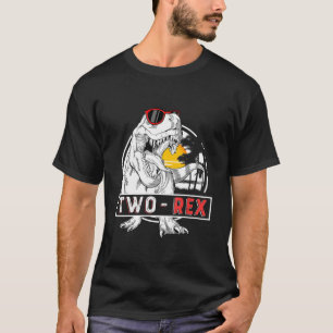 Camiseta Niños Dos Rex Cumpleaños Dinosaurio De 2 Años 2º