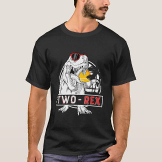 Camiseta Niños Dos Rex Cumpleaños Dinosaurio De 2 Años 2º