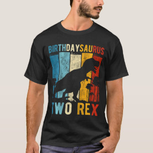 Camiseta Niños Dos Rex Dinosaurios de Cumpleaños T Rex 2n