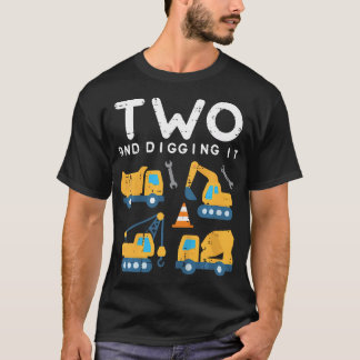 Camiseta Niños Dos Y Arrancando Camiones De Construcción De