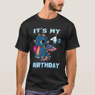 Camiseta Niños Dragones Niños Cuarto Cumpleaños Niño Chica 