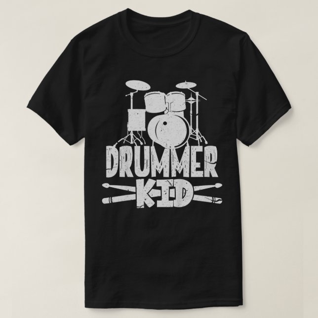 Camiseta Niños Drummer Kid Funny Drummer Set Drummer Boy (Diseño del anverso)