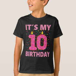 Camiseta Niños dulces donut es mi décimo cumpleaños 10 años