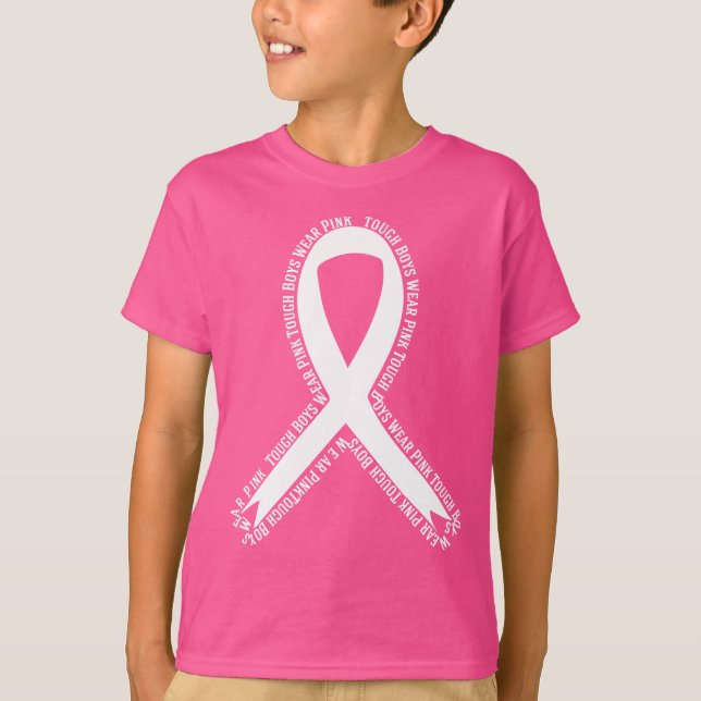 Camiseta Niños duros usan conciencia rosada sobre el cáncer (Anverso)