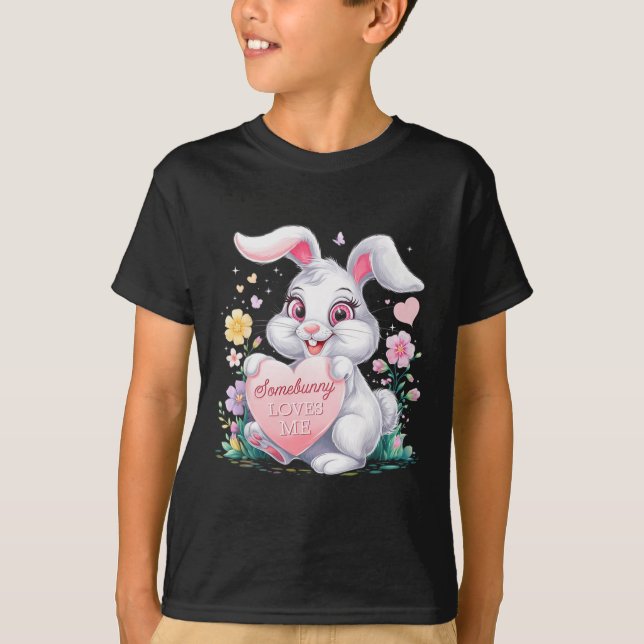 Camiseta Niños Easter Bunny Rabbit Pastel Diseño Springtime (Anverso)