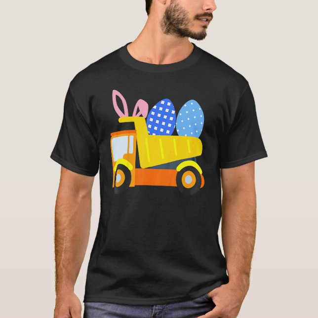 Camiseta Niños Easter Huevo Constructor Camión Conejo Toddl (Anverso)