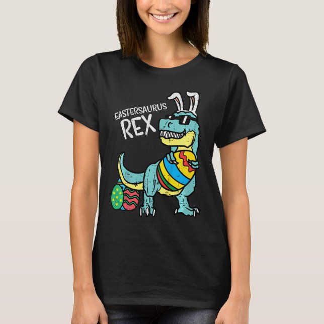 Camiseta Niños Eastersaurus Rex Pascua Trex Conejo Infantil (Anverso)