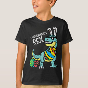Camiseta Niños Eastersaurus Rex Pascua Trex Conejo Niños Bo