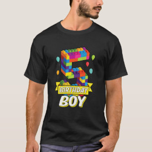 Camiseta Niños Edificio de 5 años de edad Bloques de 5 Años