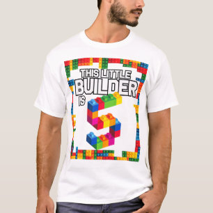 Camiseta Niños Edificios De 5 Años Bloques Cumpleaños T Bri
