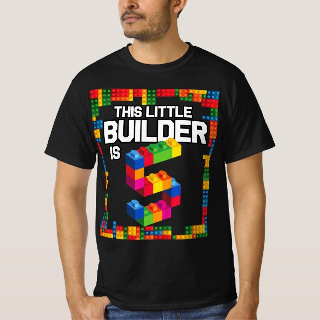Camiseta Niños Edificios de 5 años de edad Bloques de ladri (Anverso)