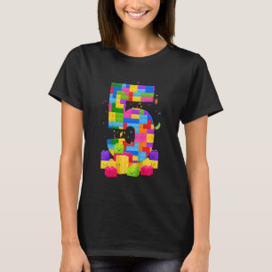 Camiseta Niños Edificios de bloques de edificios de 5 años 