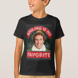 Camiseta Niños, Elf Buddy Sonriendo Es Mi Navidad Favorito