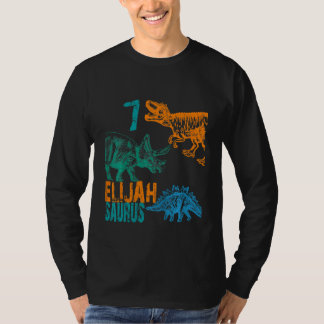 Camiseta Niños Elijah Saurus 7º cumpleaños Niños Rex Bda