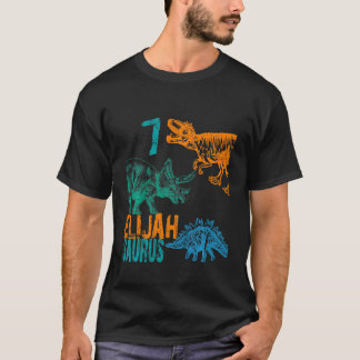 Camiseta Niños Elijah Saurus 7º cumpleaños Niños Rex Bda