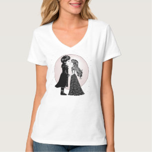 Camiseta Niños Emo Góticos Lindos Besan en el Día de San Va