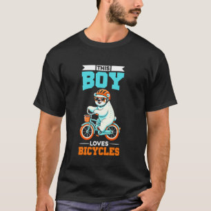 Camiseta Niños en bicicleta montando oso polar niños 1