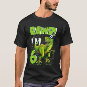 Camiseta Niños en bruto Tengo 6 años Dinosaurio
