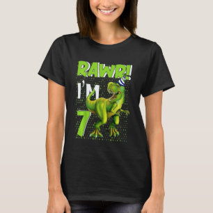 Camiseta Niños en bruto Tengo 7 años Dinosaurio