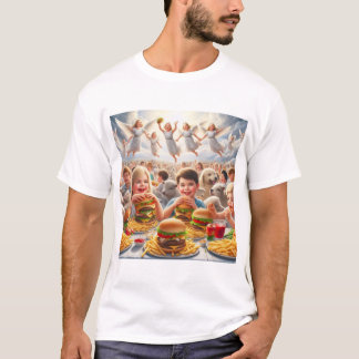 Camiseta Niños En El Cielo Comen Alimentos Rápidos Haiku