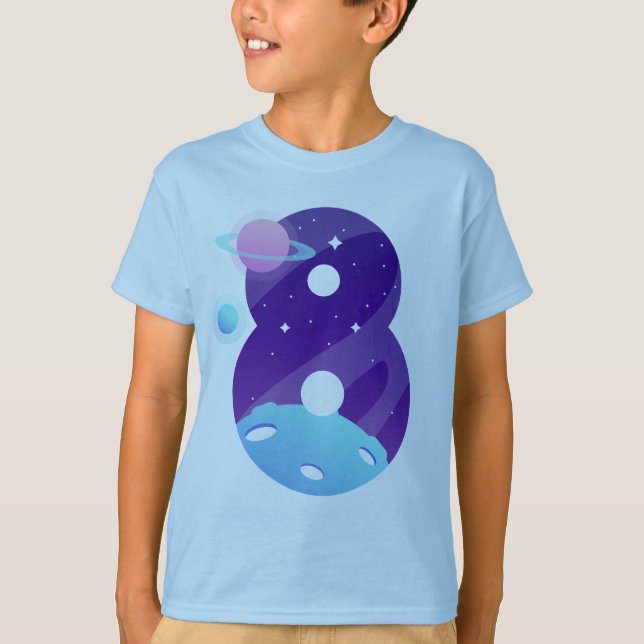 Camiseta Niños en el espacio exterior Niño de 8 años Nochev (Anverso)