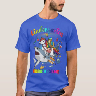 Camiseta Niños en guardería aquí vengo tiburón unicornio